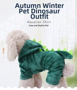 Detail of the thick fleece material and green dragon scales on the pet dinosaur costume