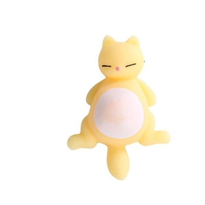 Cute yellow cat stress relief toy made of soft TPR material for decompression and gift