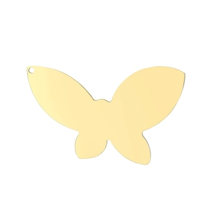 Polished golden stainless steel butterfly pendant charm for DIY jewelry and necklaces