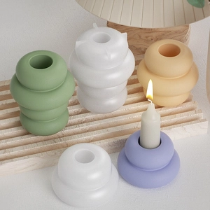Morandi colors geometric bubble ring silicone molds for DIY resin and candle holders