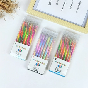 Rainbow Gel Pens Transparent Plastic Shell Gradient Ink For Journaling Drawing Creative DIY Stationery For Students
