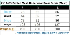 Tableau des tailles pour robe en tulle à carreaux style français, mesures S à L