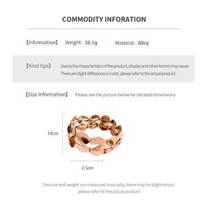 Detail specifications of rose gold S-shaped twist bracelet in 18cm alloy metal material