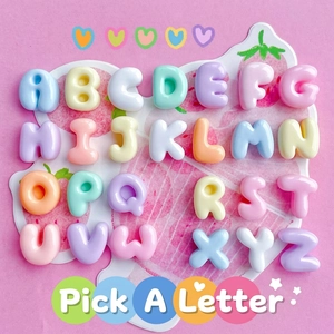 Perles Alphabet En Résine Mini Lettre Anglaise 3D Couleur Macaron Pour DIY Barrettes Décoration Coque Téléphone Style Kawaii