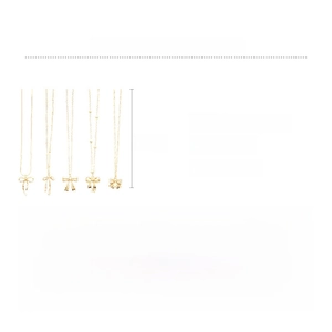 Détails du lot de 5 colliers à pendentif nœud doré avec spécifications de matériau et taille