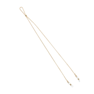 Minimalist gold metal glasses chain with adjustable non-slip rubber loops and lobster clasps