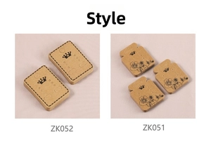 Detail of kraft paper jewelry cards with crown and floral designs for earring display