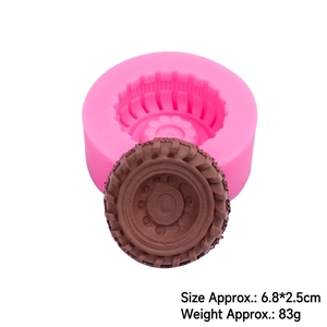 4-piece tire silicone fondant mold set for car and motorcycle cake decorating