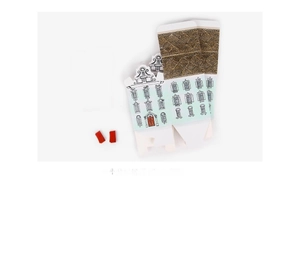 European style house shaped gift box with 10cm red ribbon for candy and baking