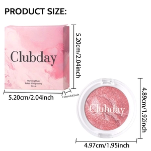 Spécifications détaillées de taille pour palette de fard à joues marbré avec dimensions