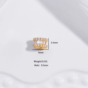 Goldene S925 Sterlingsilber Radperle mit glänzenden Kristallen für Schmuckherstellung