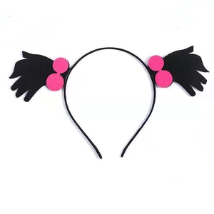 Halloween devil horn headband in black and pink for party costumes and accessories