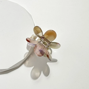 Blumen-Haarklammer aus Acetat in Pink und Braun Verlauf für elegante Frisuren