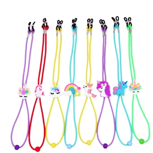 Colorful kids anti-slip glasses straps with unicorn and rainbow silicone cartoon patterns