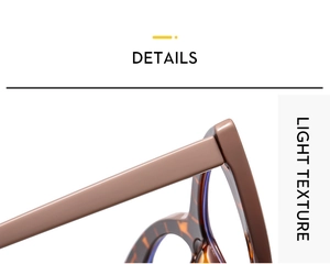 Dettaglio della cerniera e texture leggera della montatura cat-eye TR90 tartarugata
