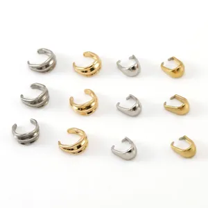 18K gold and silver stainless steel pinch bails for DIY necklace jewelry making