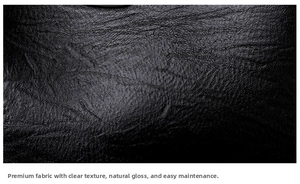 Close-up of premium black PU leather texture with detailed pebble grain finish on tote bag