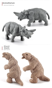 Detailed figures of Arsinoitherium and Giant Sloth with realistic prehistoric skin textures