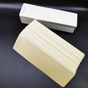 White and beige rectangular jewelry display cards for necklaces and earrings packaging