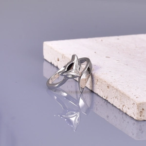 Close-up of S925 hallmark on silver fox ring showing premium material and detail