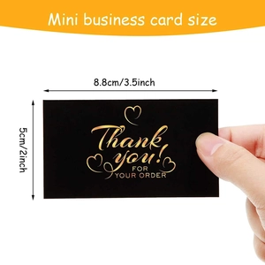 Black and gold Thank You For Your Order business cards for e-commerce packaging