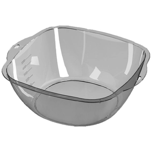 Minimalist grey transparent washbasin with 5L capacity scale and thickened dual handles