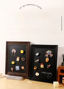 Magnetic chalkboard frame in wood and black finish for creative decor and storage