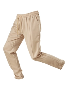Detail der Herren-Cargohose in Khaki mit elastischem Bund, Kordelzug und geradem Schnitt