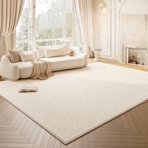 Close-up of waterproof cream carpet showing premium spiral wave texture and stain resistance