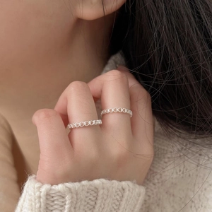 925 Sterling Silver Heart Ring Hollow Korean Style Minimalist Jewelry For Women Versatile Finger Accessory