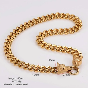 Detailed view of golden viking wolf head necklace with dimension specs and 60cm length