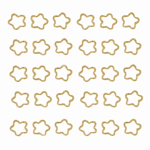 30 pieces of golden star shaped metal open rings for DIY jewelry making on white background