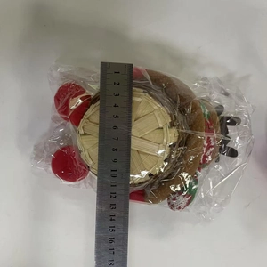 Detailed view showing a 18cm height measurement of a Christmas reindeer candy basket