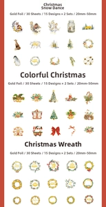 Détails des autocollants de Noël en PET avec dorure et motifs de renne et renard