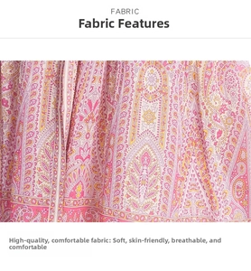Détail du tissu paisley doux et respirant pour robe longue bohème confortable