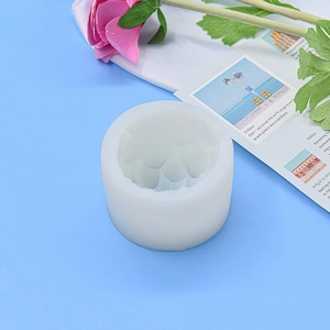 3D lotus silicone mold for handmade candles and soap making with intricate floral textures