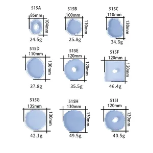 Size chart for irregular silicone resin molds with detailed dimensions and weights
