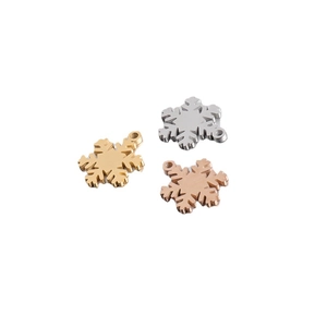 Christmas snowflake pendants in gold, silver, and rose gold for DIY necklace jewelry making