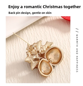 Detail view of gold-plated horse brooch with a secure pin back for comfortable wearing