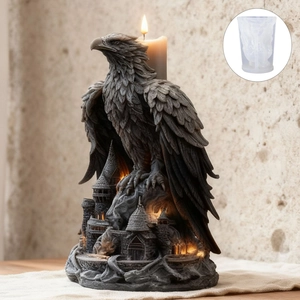 Stampo in silicone 3D con aquila e castello per candele in resina o decorazioni in gesso