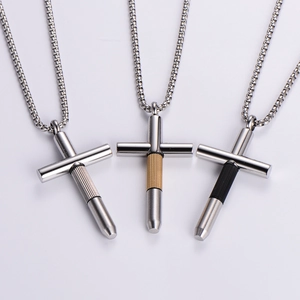 Cross Necklace Pendant For Men 316L Stainless Steel Detachable Screwdriver Tool Industrial Hip Hop Punk Jewelry