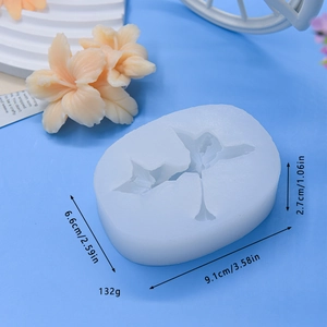 Flower shaped silicone mold for DIY baking and handmade soap with dimensional details