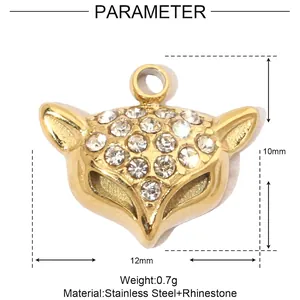 Detailed size specifications for the stainless steel shell cross charm with dimensions