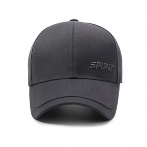 Casquette de baseball gris foncé minimaliste avec broderie SPIRIT pour hommes