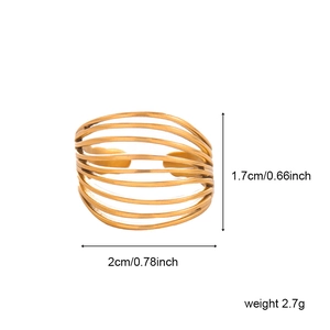 Detailed technical diagram showing dimensions and weight of the gold open hollow ring