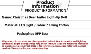 Detailed view of Glowing Christmas Gnome with Reindeer Antlers and internal LED lights