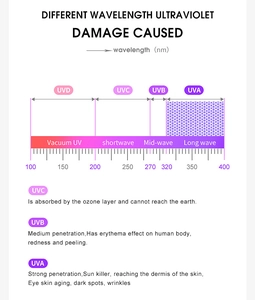 Infographie scientifique des rayons UV et effets cutanés pour lunettes de protection
