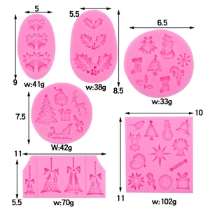 Moules de Noël en silicone rose avec bonhomme de neige renne et sapin pour loisirs DIY