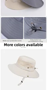 Detail of breathable mesh fabric and adjustable drawstring on beige sun hat