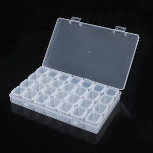 High transparency 28-grid PP plastic storage box for nail art and jewelry beads